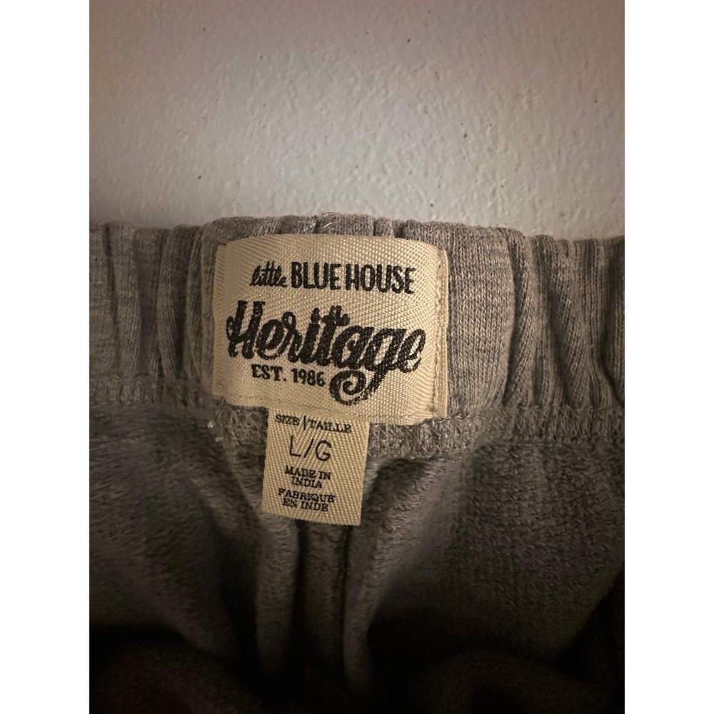 Blue House Heritage Men's L Gray Jogger Pants Drawstring Moose Logo
